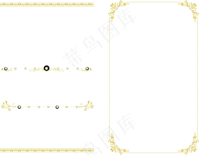 金色边框花纹ai矢量模版下载