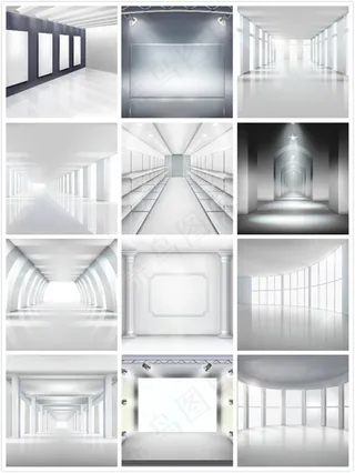 展厅室内设计矢量