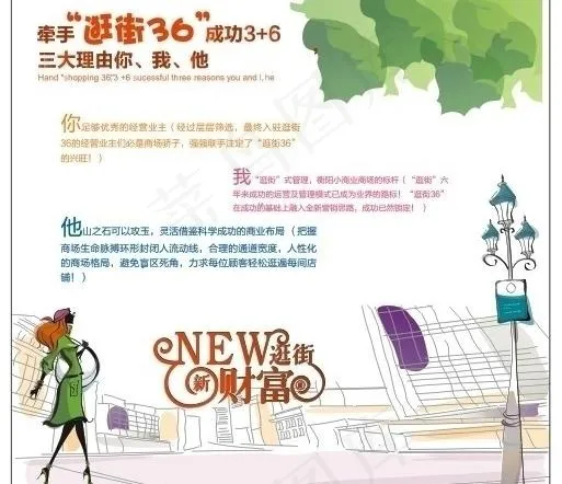 商业街宣传画面图片cdr矢量模版下载