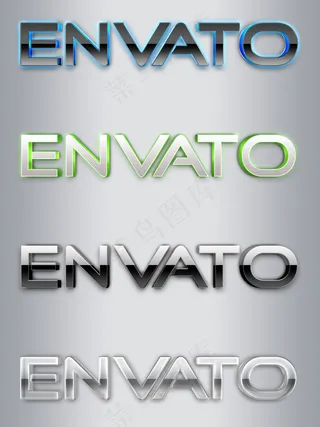 水晶荧光英文字体PSD分层模板免费...