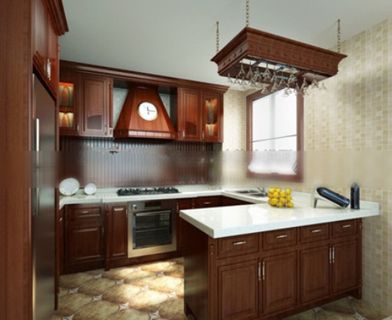 实木厨房的3D模型