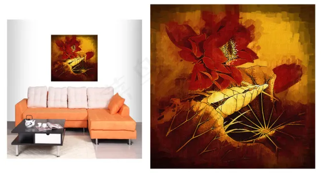 室内装饰油画荷(5977X3234(DPI:300))psd模版下载