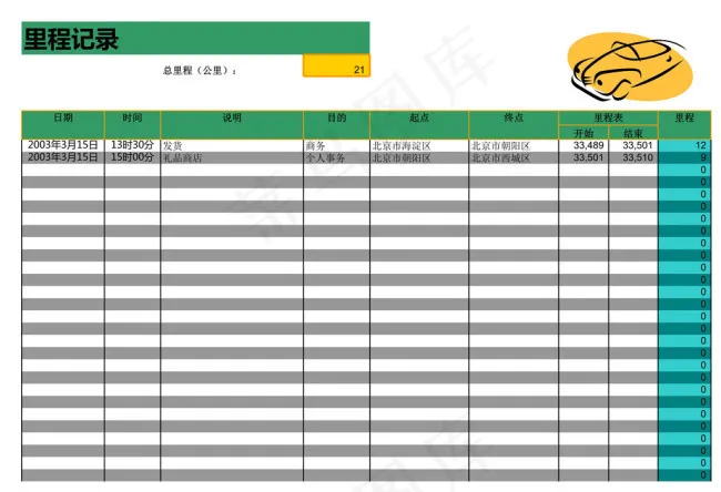 行车里程记录制作