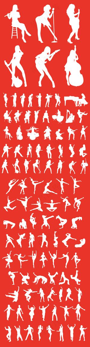 2017欧美性感美女乐团剪影舞者舞...