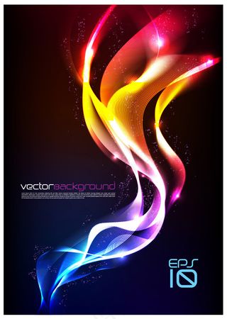 彩色线条扭曲黑色背景免费下载