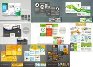 三折页设计矢量素材