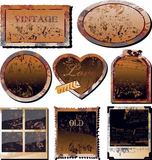 怀旧边框相框矢量图