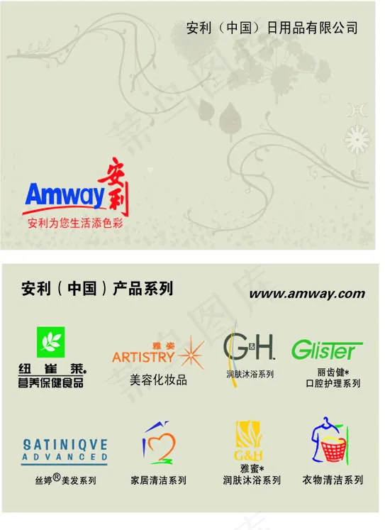 安利名片ai矢量模版下载