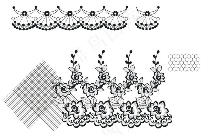蕾丝花边系列图片cdr矢量模版下载