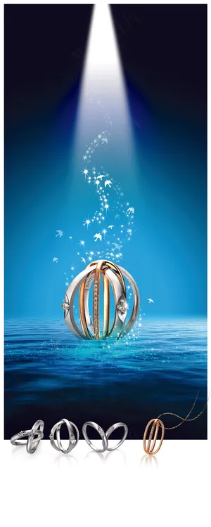 珠宝白金钻戒海报高清psd设计图 ...