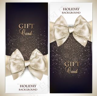 精美蝴蝶结礼品卡片矢量图