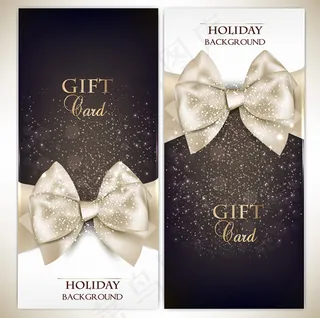 精美蝴蝶结礼品卡片矢量图