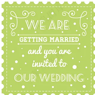 清新绿色婚礼邀请卡图片