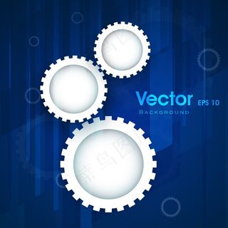摘要企业的蓝色背景与齿轮