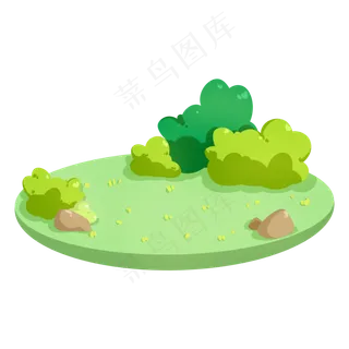 公园植物绿草坪地,免抠元素