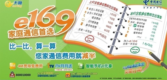 中国电信e169套餐图片cdr矢量模版下载