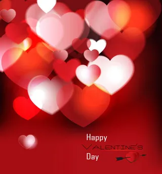 红色花朵飘带爱神矢量素材