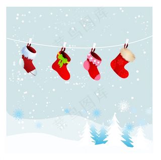 圣诞节的袜子在冬季自然复古