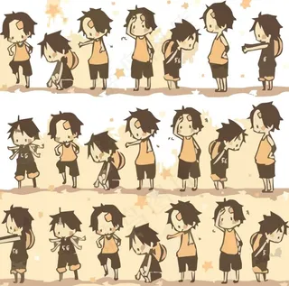 卡通人物像素画矢量素材