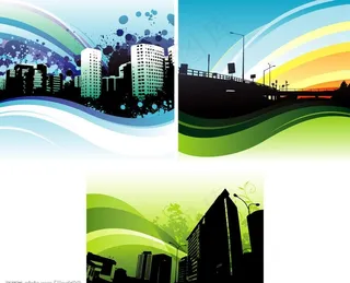 3款 动感城市花纹 矢量文件图片