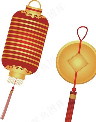 红灯笼 铜钱图片