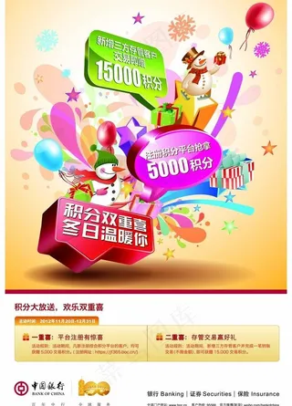 中国银行 中银积分双重喜海报图片