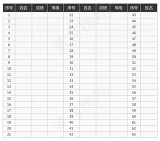 上学期年级班学科成绩册