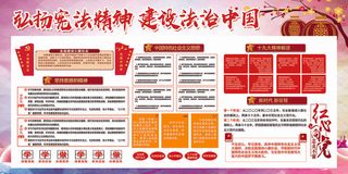 弘扬宪法精神建设法治中国展板设计