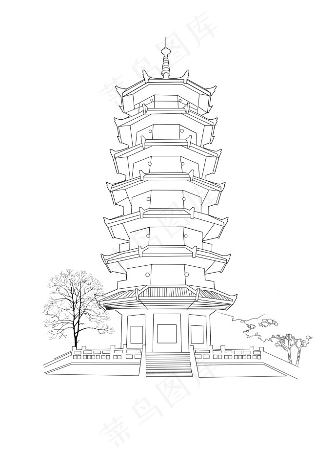 玲珑塔psd模版下载