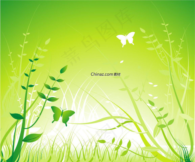 卡通春天风景矢量图