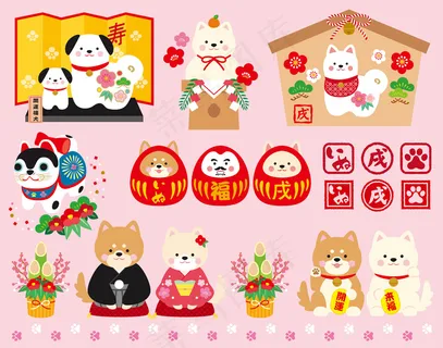 可爱狗狗卡通元素EPS 可爱狗狗卡通元素EPS