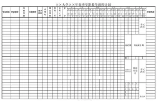 大学学期教学进程计划