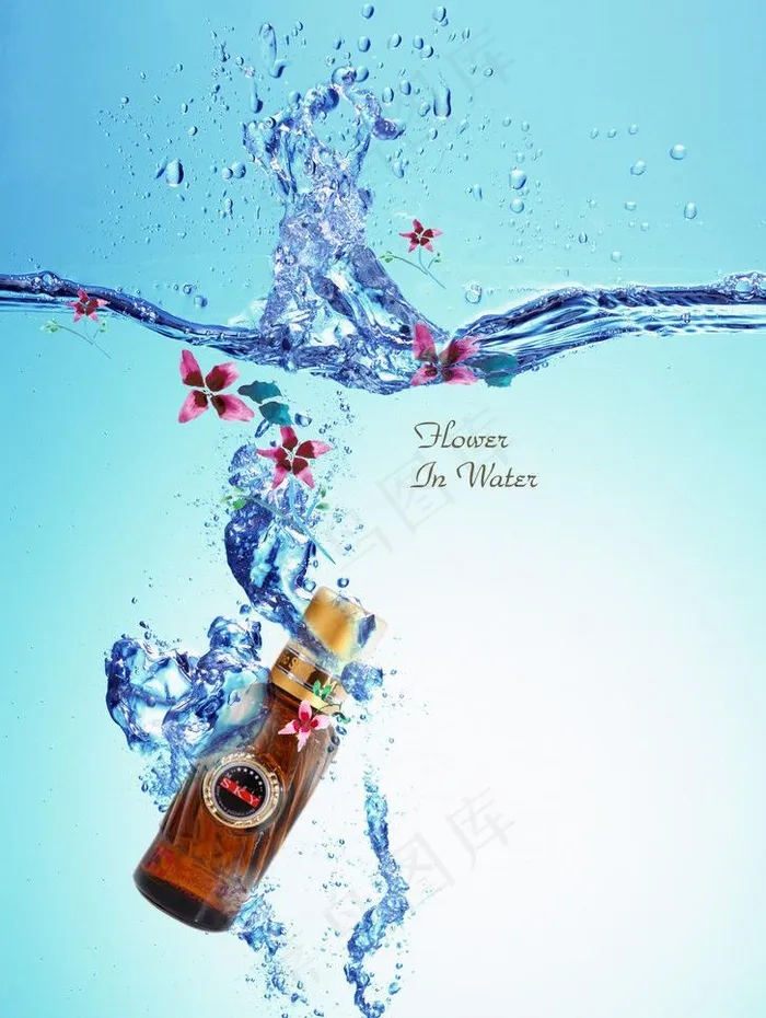 落花流水图片psd模版下载