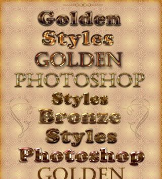 黄金质感立体字字体样式