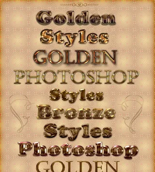 黄金质感立体字字体样式