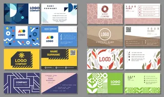 8款创意商务名片正反面矢量图