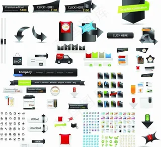 网页导航菜单按钮图标图片