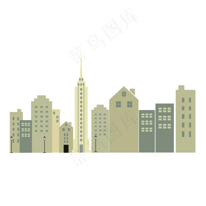 可爱风城市建筑楼房免抠元素