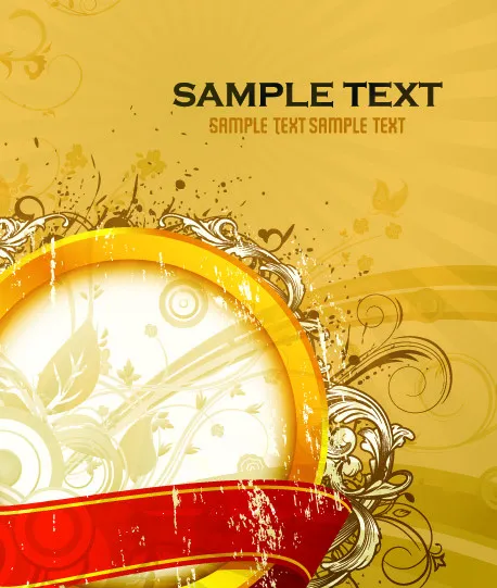 炫彩金色花纹背景eps,ai矢量模版下载