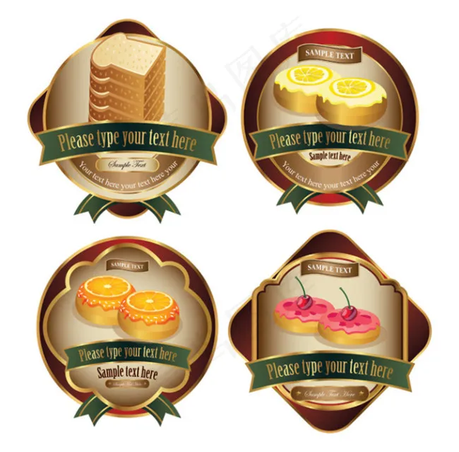 面包包装素材eps,ai矢量模版下载