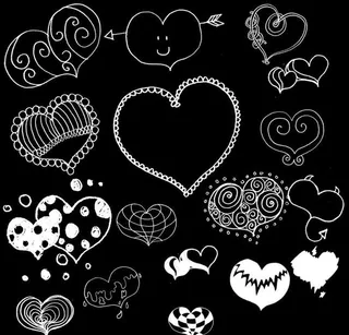 漂亮的手绘心形装饰笔刷