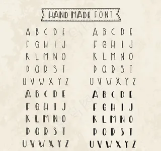 手绘字母设计矢量素材