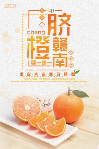 脐橙新鲜橙子橙色海报