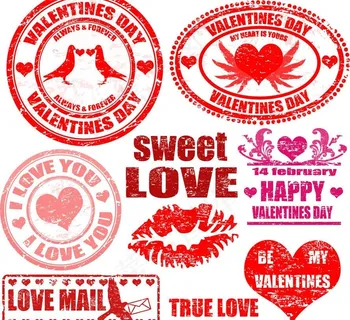 情人节邮戳图片
