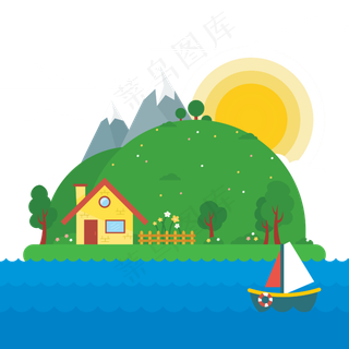 水彩建筑世界多款度假环球旅游景点海...