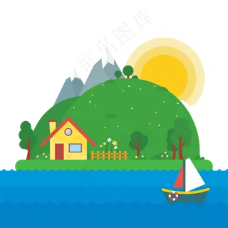 水彩建筑世界多款度假环球旅游景点海...