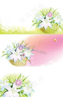 精美百合背景矢量素材