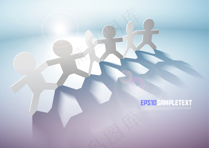 矢量纸人团队eps,ai矢量模版下载