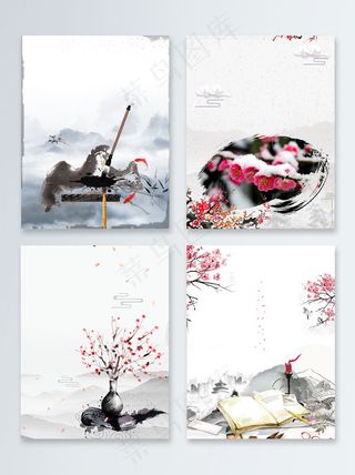 古代书法文化中国风广告背景