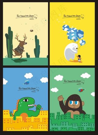 可爱的卡通动物